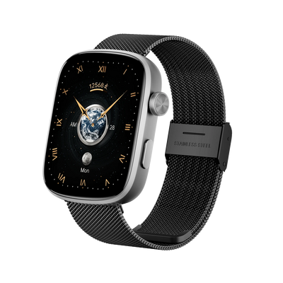 Runmefit GTS8 AMOLED Smart Watch - Steel Strap