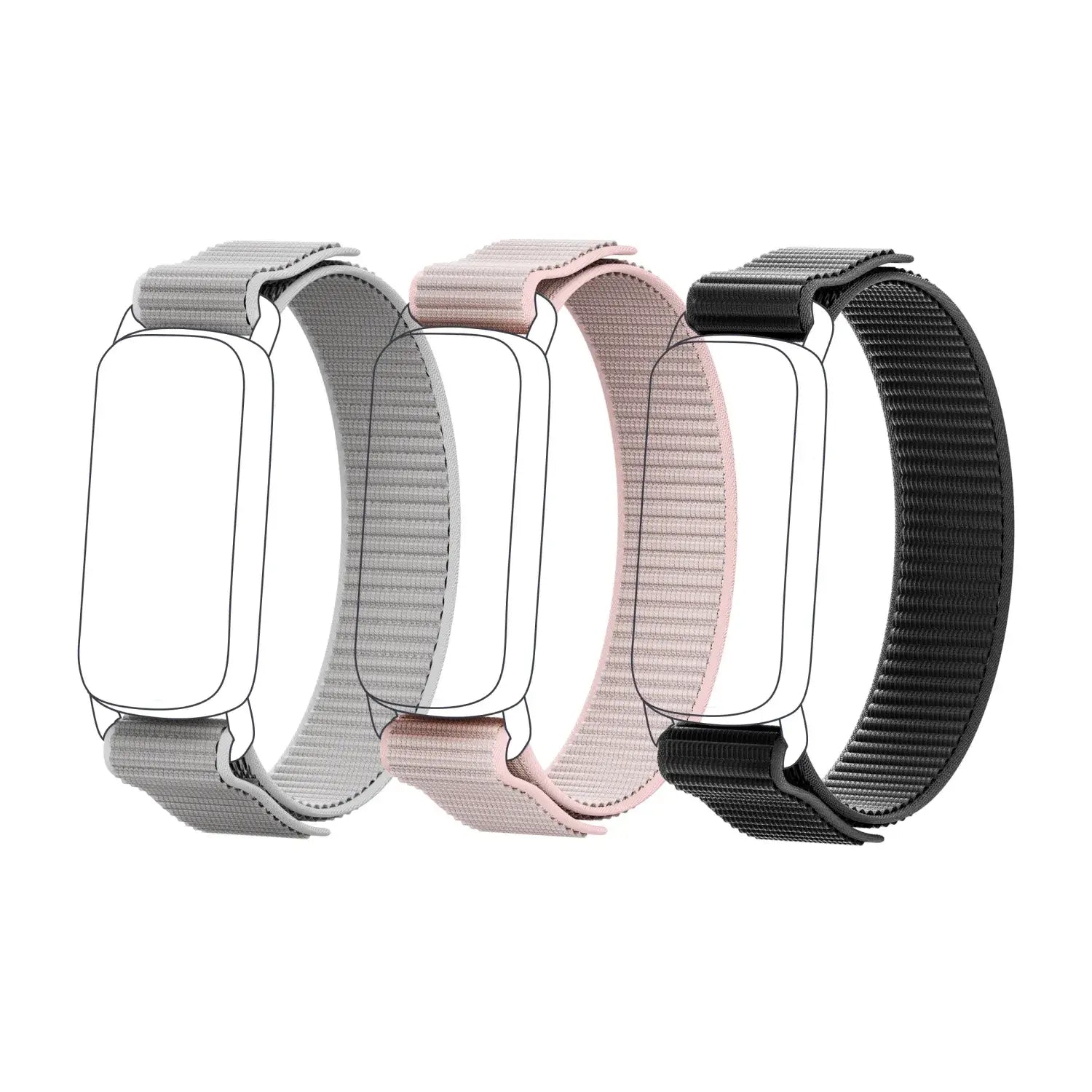 Replacement Nylon Band For Runmefit GTL1  Fitness Tracker, 3-Styles Bundle, Size M, 28cm length